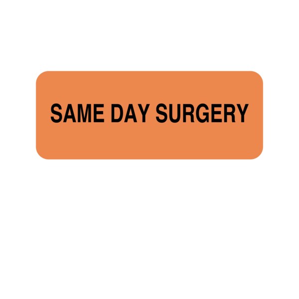 Same Day Surgery 7/8" x 2-1/4" Flr Orange w/Black
